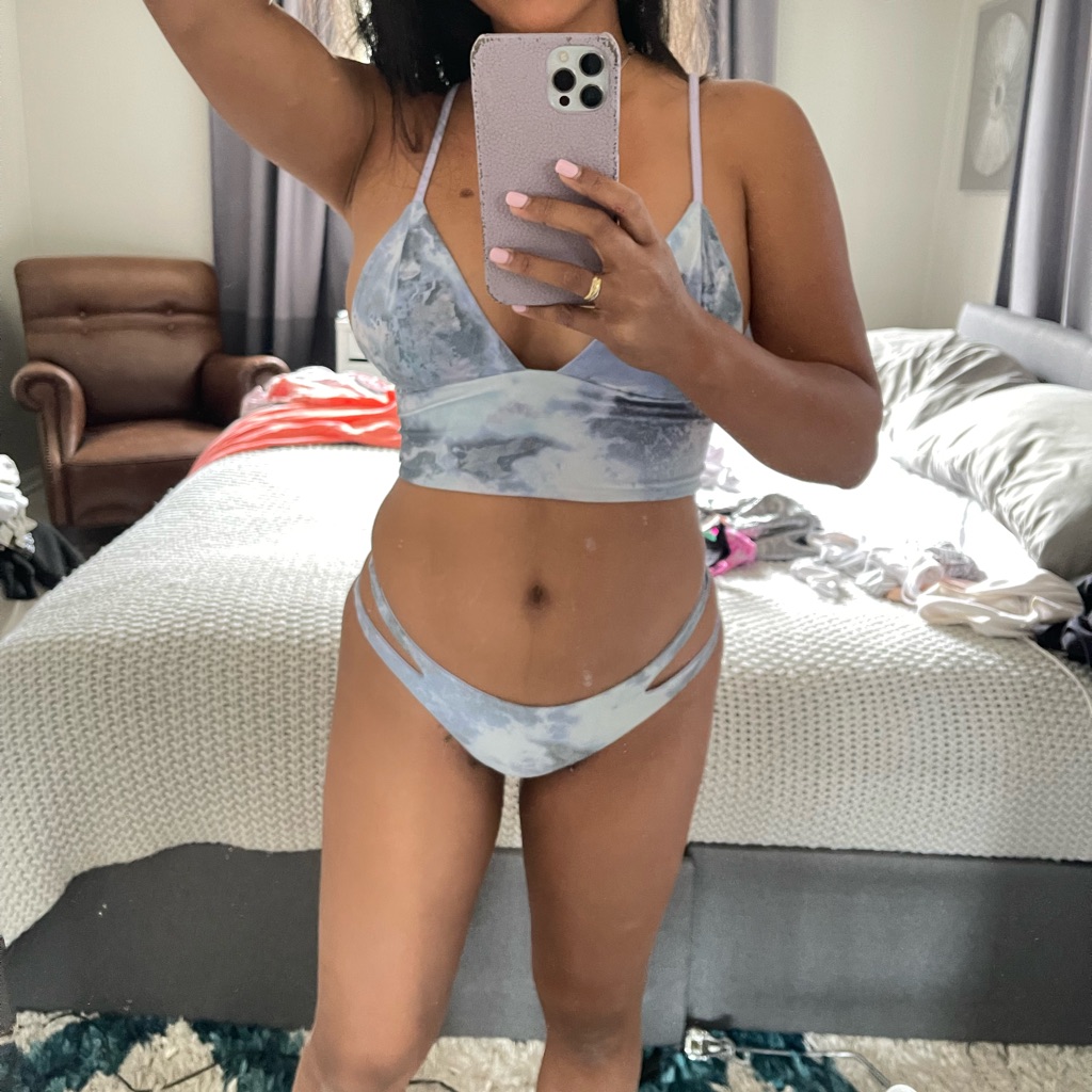 Purple Marble Print Swim Set